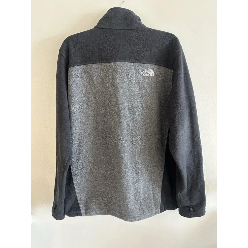 The North Face Fleece Jacket Mens Size L Grey Black FlashDry Full Zip
